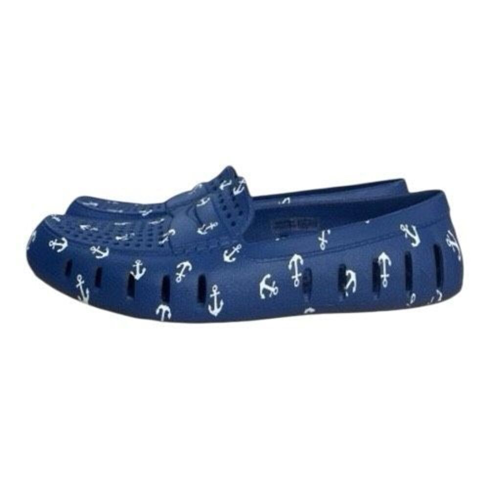 Floafers Men Blue Anchor Rubber Loafers Size 8 Country Club Boat Slip On Casual